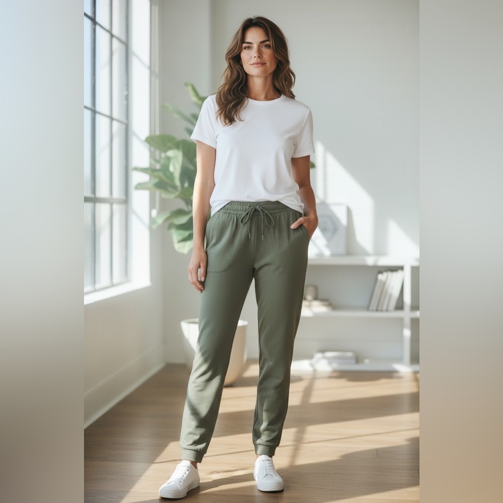 Zuda Women’s Olive Green Jogger Pants 4X NWT | Soft Stretchy Athleisure Fit